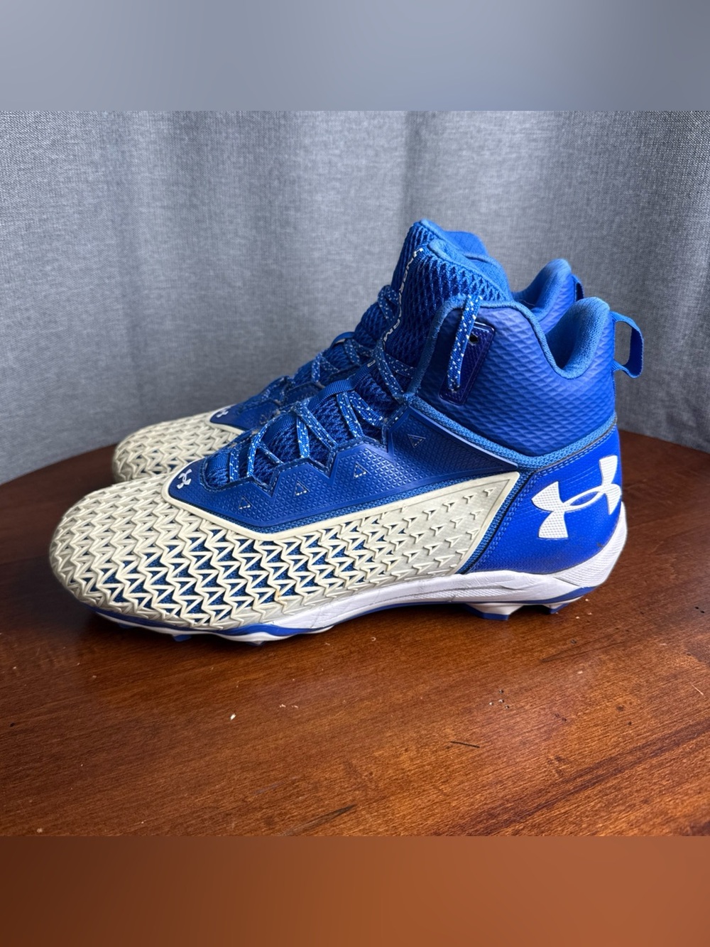 Under Armour Kids' Royal Blue and White High-Top Sneakers